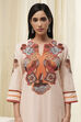 Peach-Toned Cotton Straight Suit Set image number 1