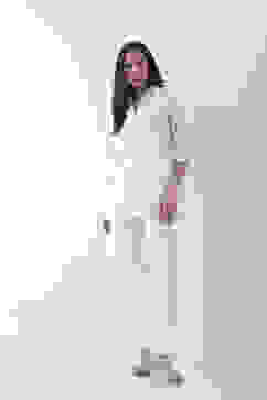 White Solid Straight Palazzos image number 0