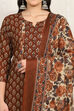 Green Cotton Printed Unstitched Suit Set image number 2