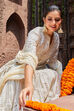 Pastel Blue Cotton Anarkali Kurta Sharara Suit Set image number 0