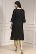 Nude-Toned Metallic Pattern Straight Kurta image number 3
