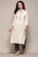 Cream Daffodil Straight Yarndyed Kurta