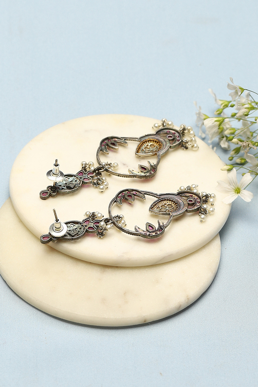 Pink Brass earrings image number 2