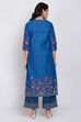 Red Cotton Straight Printed Kurta image number 4