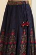 Blue Cotton Silk Straight Lehenga Set image number 2