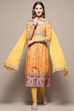 Yellow Rayon Anarkali Kurta Churidar Suit Set image number 0