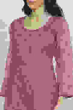 Purple Net Hand Embroidered Unstitched Suit Set image number 2