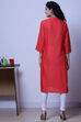 Peach Cotton Flax Kurta image number 5