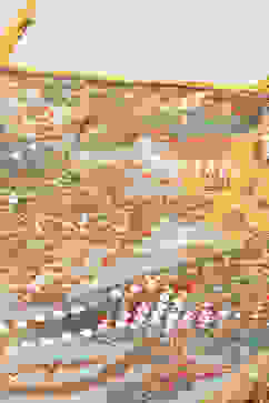 Yellow Printed Sequined Kurta & Palazzo Suit Set image number 1