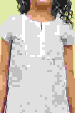 Lavender Cotton Straight Printed Kurta Pants Set image number 1