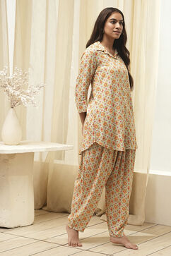 Powder Blue Rayon Printed 2 Piece Sleepwear Set image number 5