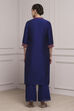 Blue Polyester Blend Straight Solid Suit Set image number 4