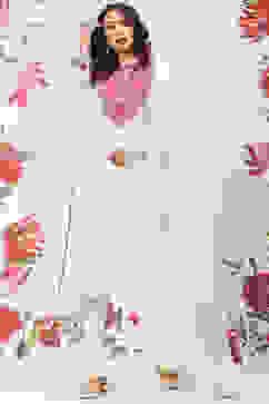 Rohit Bal Off White Silk Straight Embroidered Suit Set image number 4