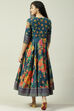Red Cotton Flared Fusion Printed Dress image number 4