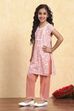 Green Cotton Straight Printed Kurta Pants Set image number 3