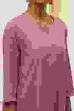 Dull Pink Printed Asymmetric Kurta image number 1