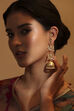 White Gold Plated Brass Kaanchain Earrings image number 1