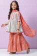 Aqua Coral Cotton Flared Garara Kurta Garara Suit Set image number 0