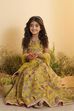 Mustard Yellow Floral Flared Lehenga Set