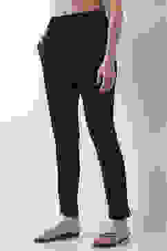 Black Solid Cotton Lycra Straight Pants image number 2