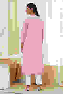 Light Pink Cotton Straight Kurta image number 3