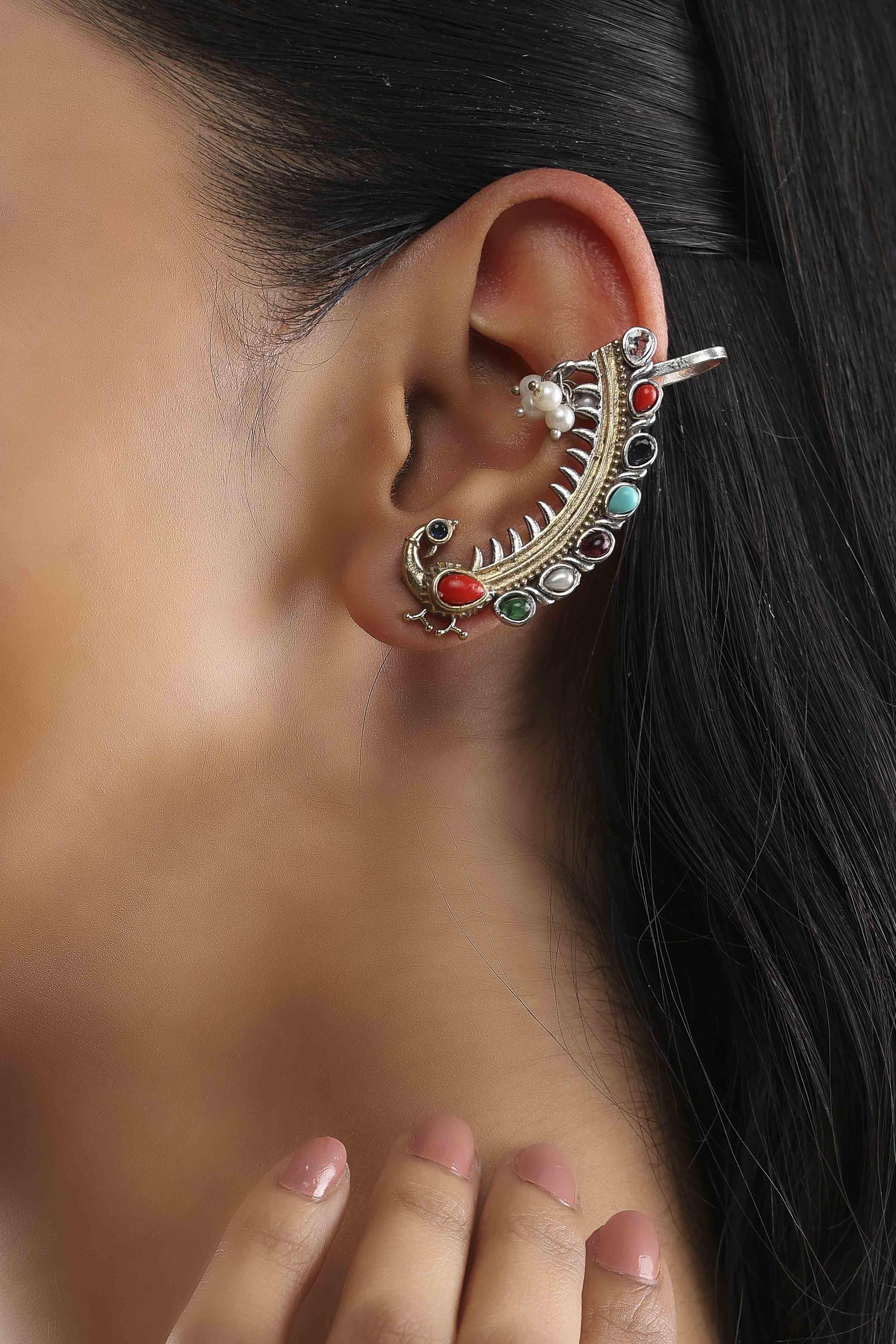 Multicolor Brass Earcuff image number 1