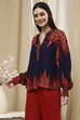 Blue Printed High-Low Top image number 2