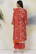 Yellow Cotton Silk Double Layered Kurta Flared Palazzo Suit Set image number 9