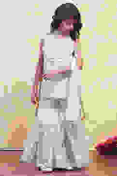 Turquoise and White Cotton Straight Suit Set image number 5