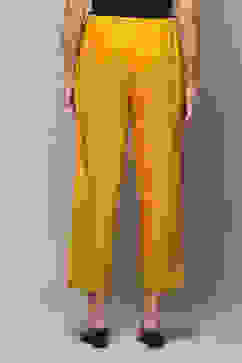 Mustard Cotton Flax Pants image number 4
