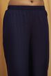 Navy Blue Viscose Rayon Yoke Design Straight Kurta Set image number 2