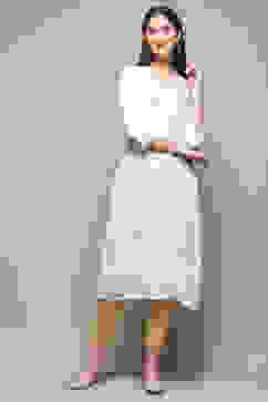 Off White Rayon Straight Kurta Pant 2 Piece Set image number 0