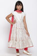 Off White Cotton Straight Kurta Churidar Suit Set image number 2