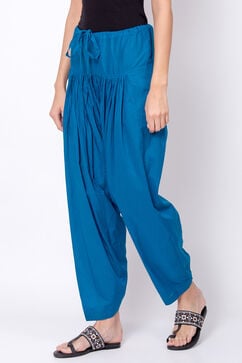Blue Cotton Solid Salwar image number 2