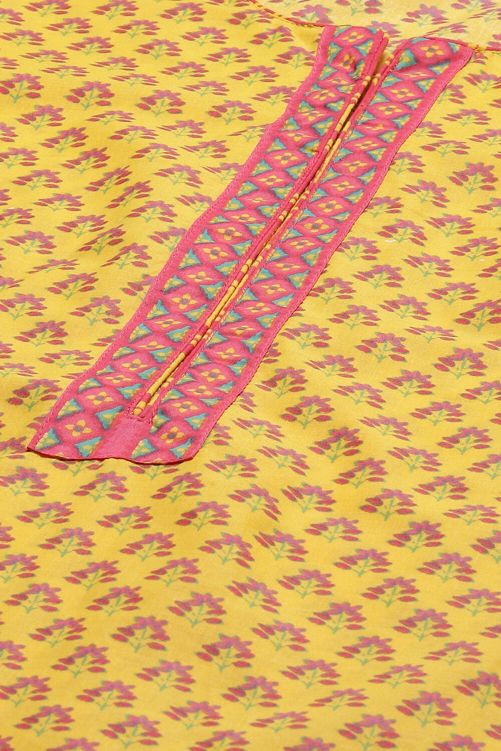 Off White Cotton Straight Kurta Palazzo Suit Set image number 1