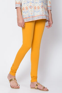 Gold Cotton Blend Dyed Churidar image number 0