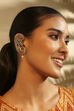 Oxidised Brass Statement Earcuff Earrings image number 3