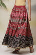 Red Straight Art Silk Skirts image number 4