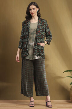 Sage Green Hand-Block Printed Straight Co-ord Set image number 6