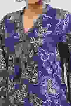 Navy Blue Viscose Rayon Straight Suit Set image number 1