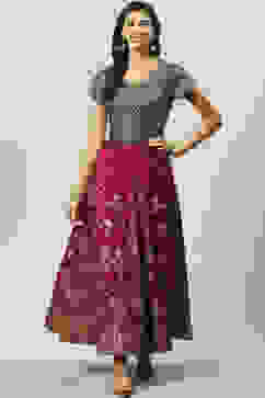 Black Art Silk Straight Printed Top image number 4