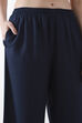 Blue Viscose Rayon Straight Palazzos image number 1