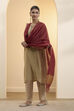 Maroon Cotton Zari Dupatta image number 2