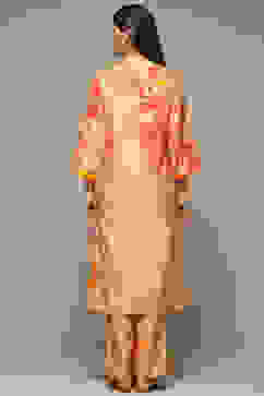 Salmon Viscose Straight Printed 2 Piece Set image number 4