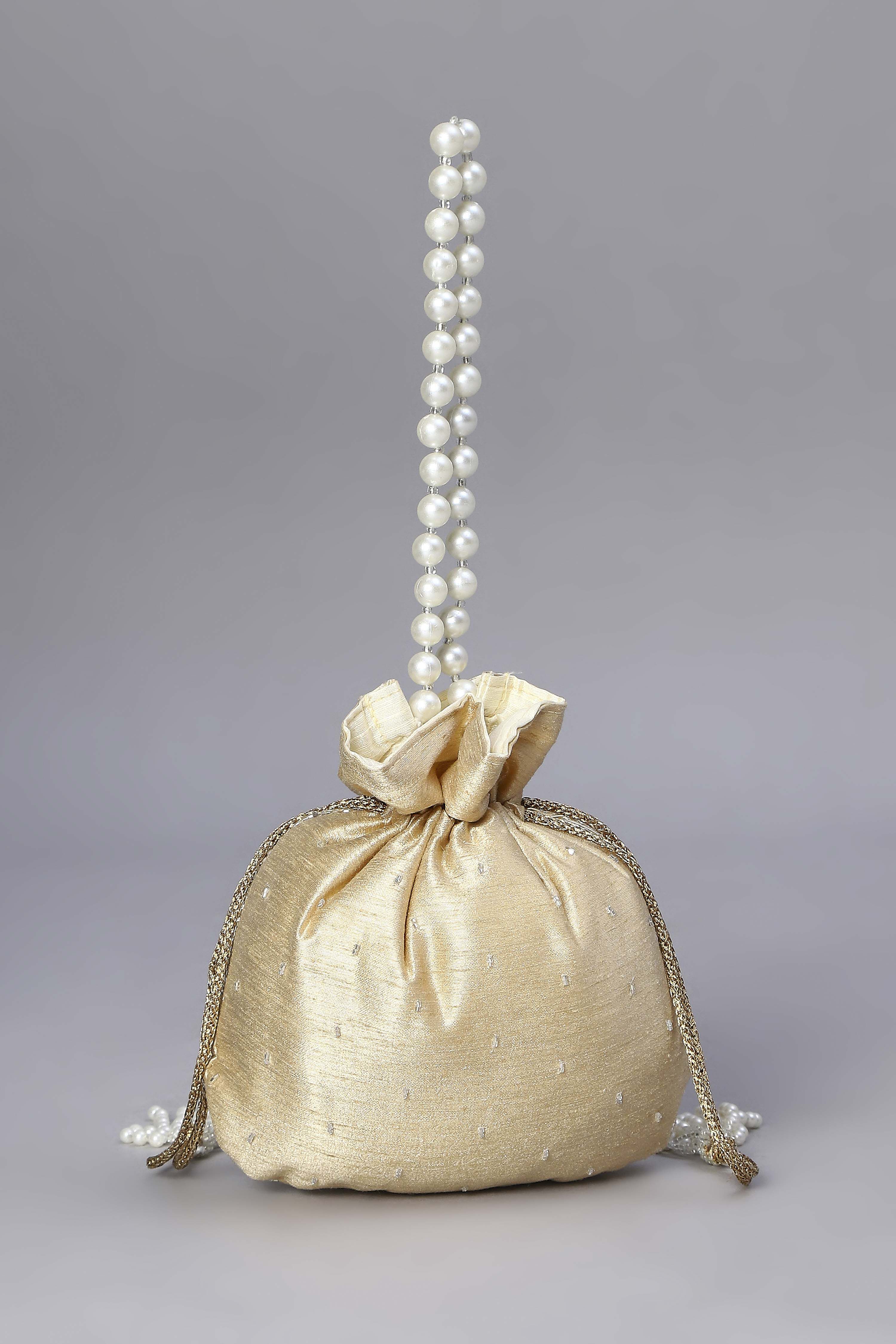 Peach Fabric Potli Bag image number 2