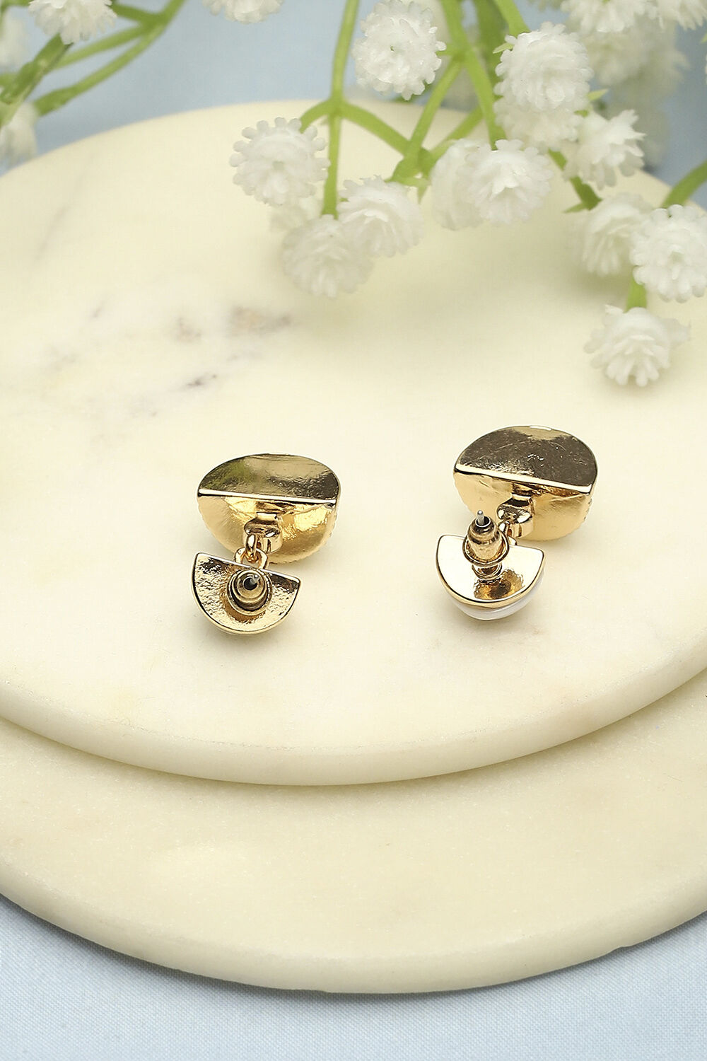 White Gold-Plated Pearl Studded Everyday Danglers image number 2