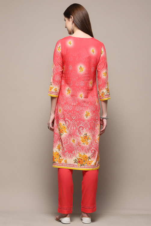Light Blue Rayon Straight Kurta Regular Pants Suit Set image number 5