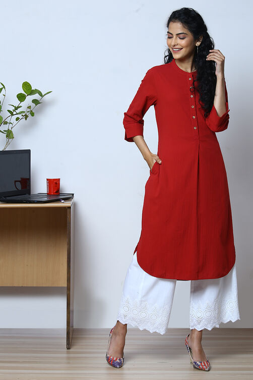 White Cotton Yarndyed Kurta image number 2