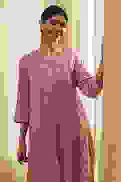 Dull Pink Printed Asymmetric Kurta image number 6
