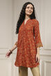 Rust Viscose Rayon Relaxed Printed Shirt image number 2